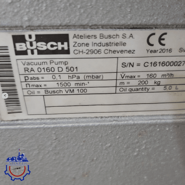 پمپ وکیوم BUSCH RA0160D - تصویر 3